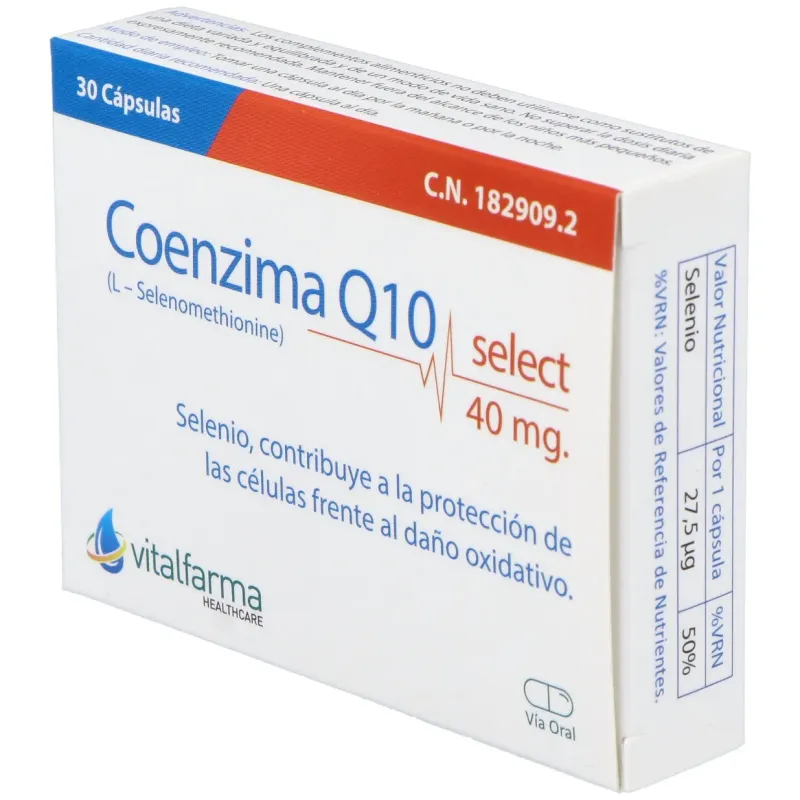 Vitalfarma coenzima q10 select 40 mg 30 capsulas | Farmacia Barata