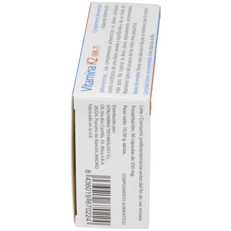 Vitalfarma vitamina k2 135 mcg 30 capsulas | Farmacia Barata