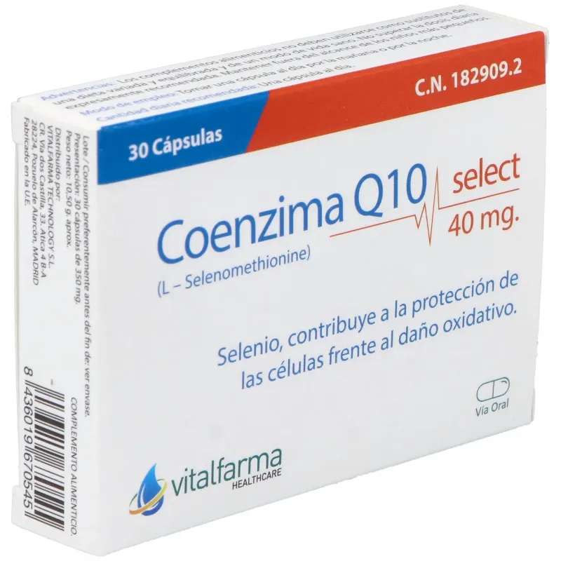 Vitalfarma coenzima q10 select 40 mg 30 capsulas | Farmacia Barata