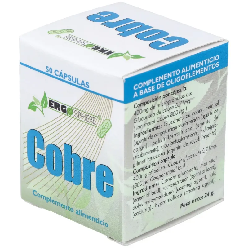 Cobre ergosphere 50cap. | Farmacia Barata