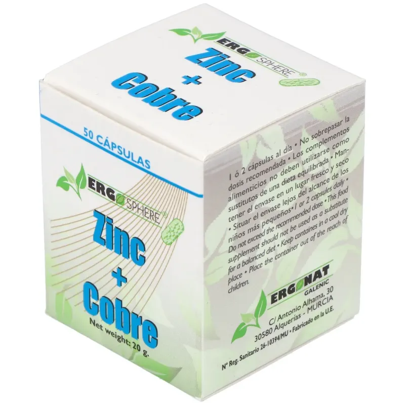 Ergonat galenic zinc cobre ergosphere 50caps | Farmacia Barata