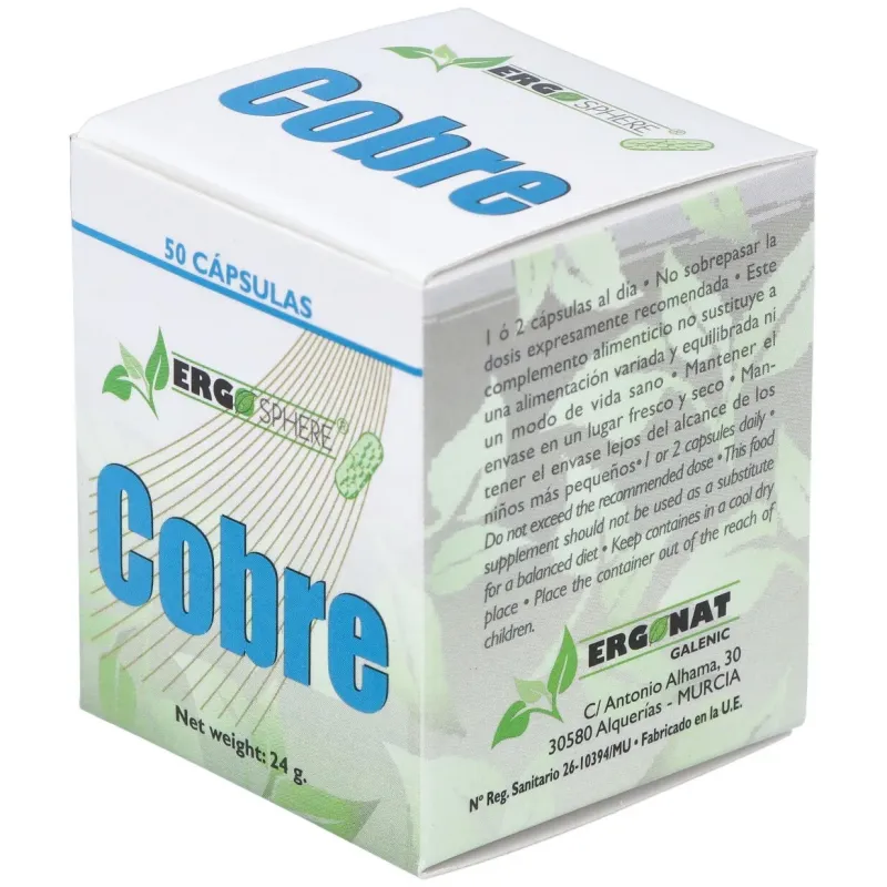 Cobre ergosphere 50cap. | Farmacia Barata