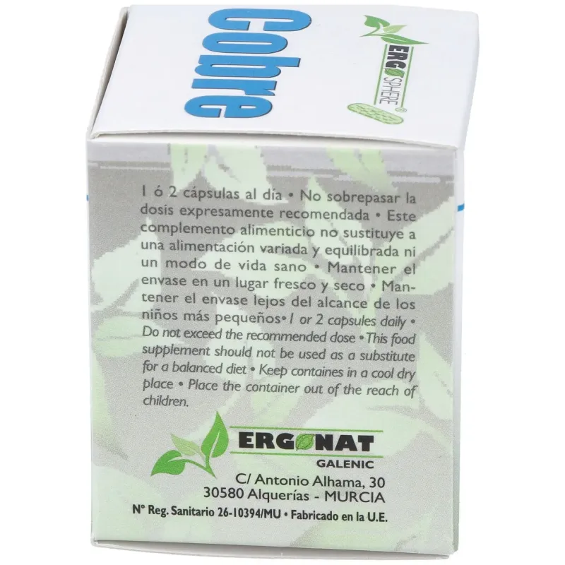 Cobre ergosphere 50cap. | Farmacia Barata