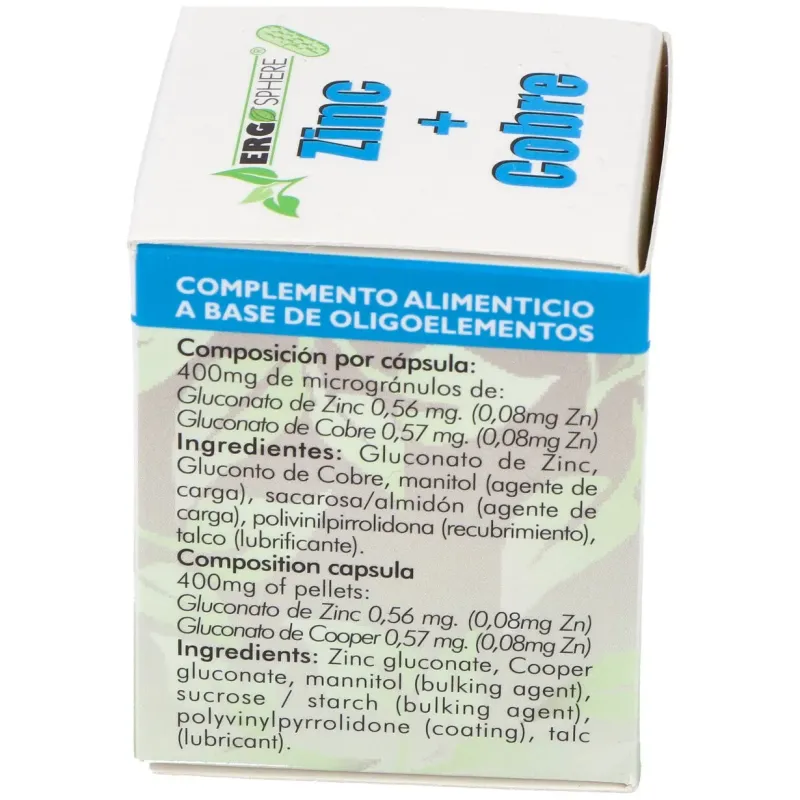 Ergonat galenic zinc cobre ergosphere 50caps | Farmacia Barata