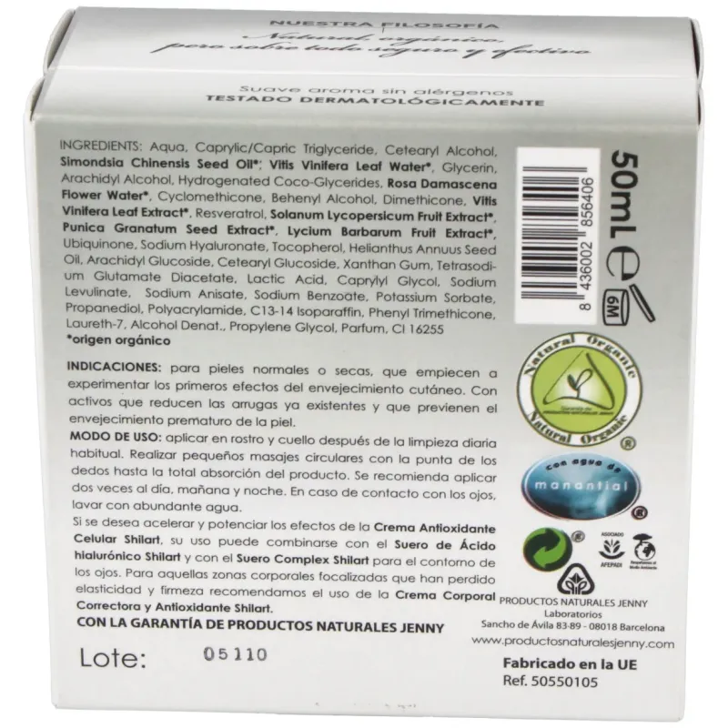 Shilart crema antioxidante celular 50ml. | Farmacia Barata