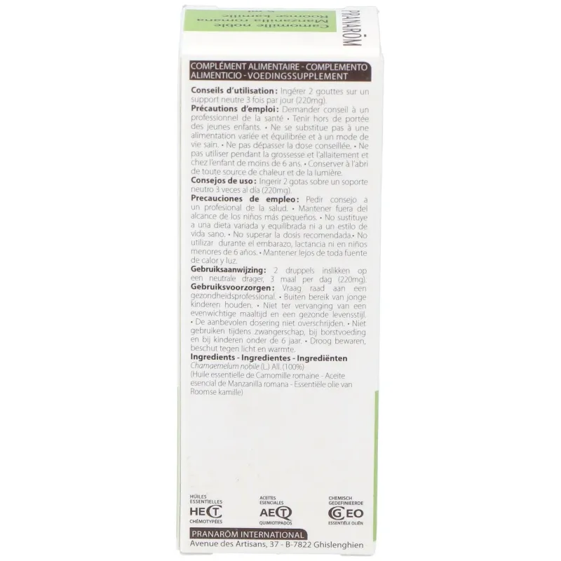 Pranarôm aceite esencial de manzanilla romana 5ml | Farmacia Barata