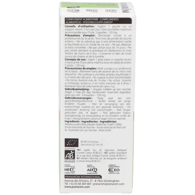 Arbol del te hoja aceite esencial bio 30ml. | Farmacia Barata