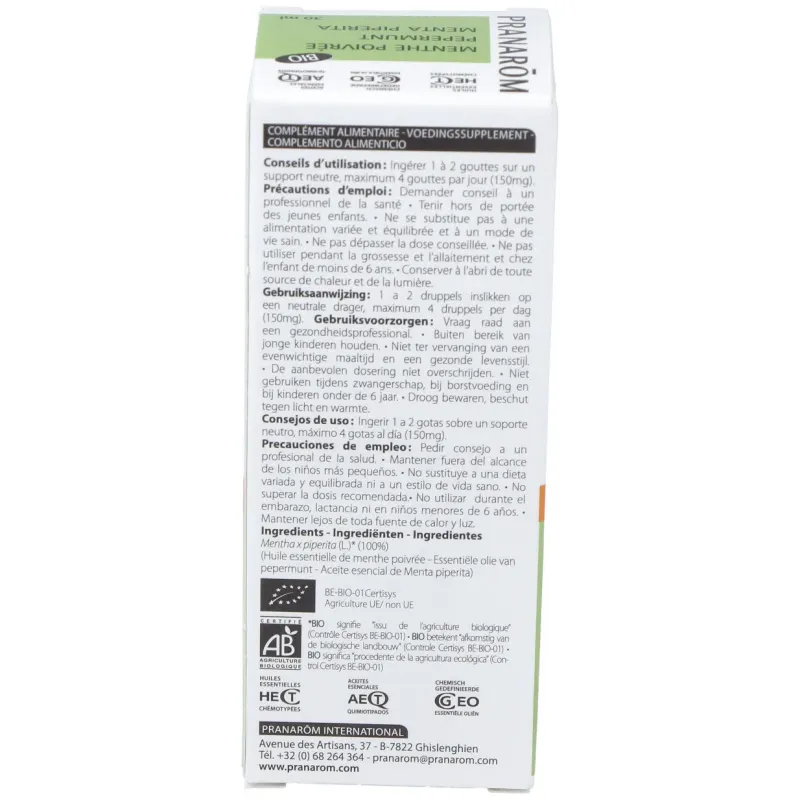 Menta piperita aceite esencial bio 30ml. | Farmacia Barata