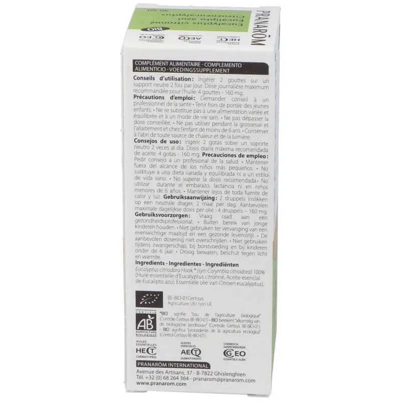 Pranarôm aceite esencial de eucalipto azul bio formato familiar 30ml | Farmacia Barata Pranarôm aceite esencial de eucalipto azul bio formato familiar 30ml | Farmacia Barata