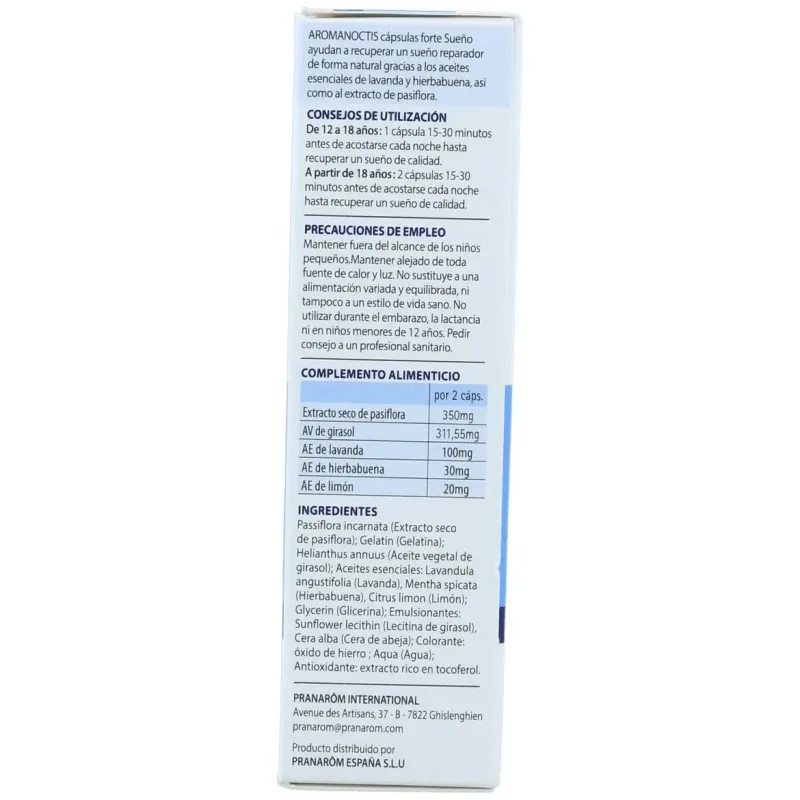 Pranarôm aromanoctis cápsulas sueño forte 30caps | Farmacia Barata Pranarôm aromanoctis cápsulas sueño forte 30caps | Farmacia Barata