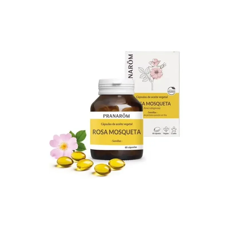 Pranarôm cápsulas de aceite vegetal rosa mosqueta 60caps | Farmacia Barata
