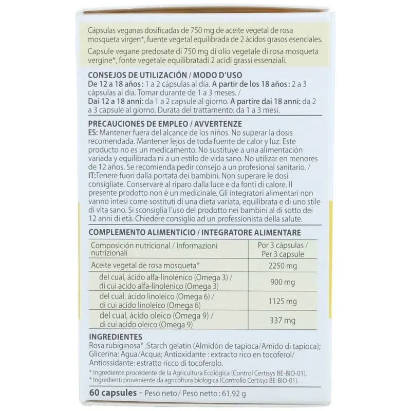 Pranarôm cápsulas de aceite vegetal rosa mosqueta 60caps | Farmacia Barata