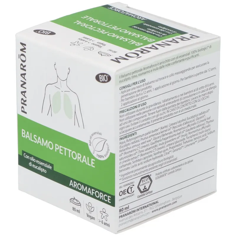 Pranarôm aromaforce bálsamo pectoral bio 80ml | Farmacia Barata Pranarôm aromaforce bálsamo pectoral bio 80ml | Farmacia Barata
