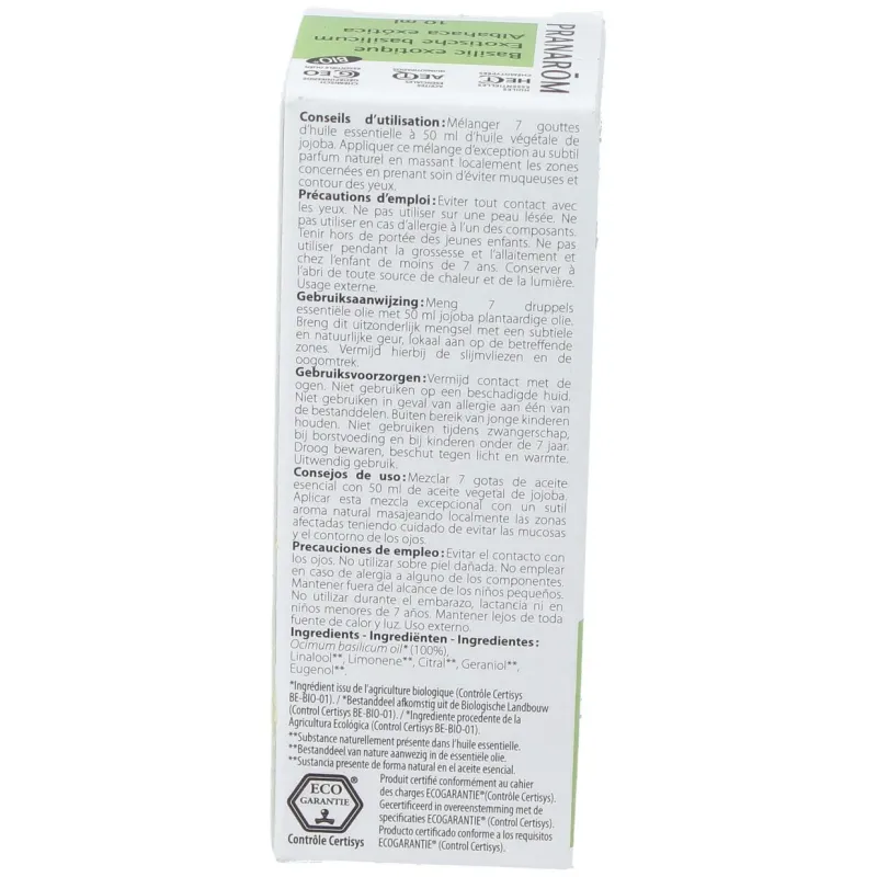 Albahaca exotica aceite esencial 10ml. bio | Farmacia Barata