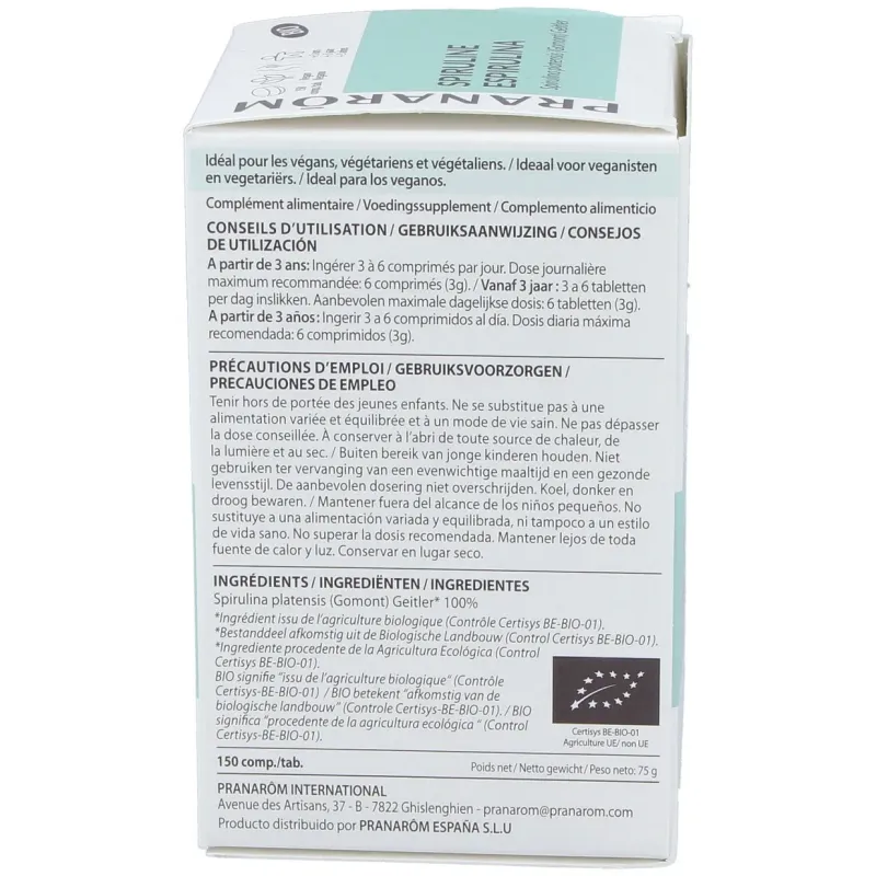 Espirulina micro algas 150comp. bio vegan | Farmacia Barata