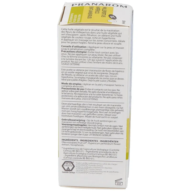 Pranarôm aceite vegetal hipérico bio 50ml | Farmacia Barata Pranarôm aceite vegetal hipérico bio 50ml | Farmacia Barata