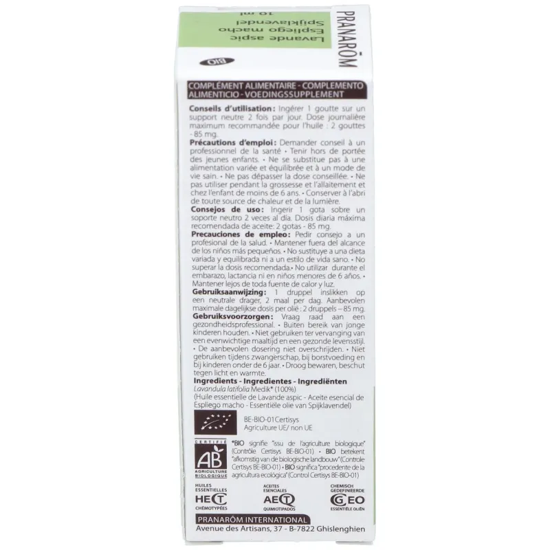 Pranarôm aceite esencial de espliego macho bio 10ml | Farmacia Barata