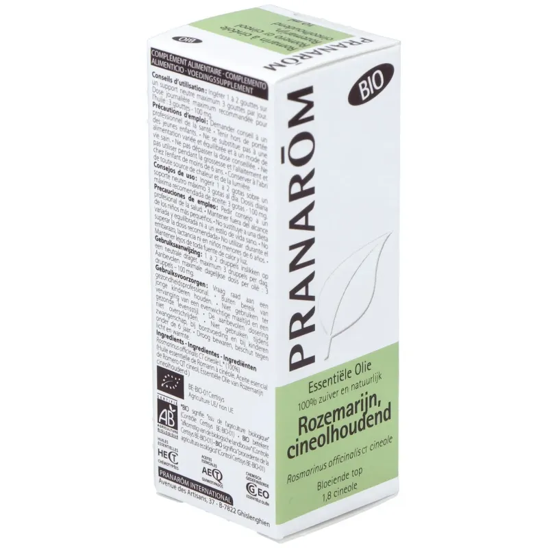 Pranarôm aceite esencial de romero qt cineol bio 10ml | Farmacia Barata