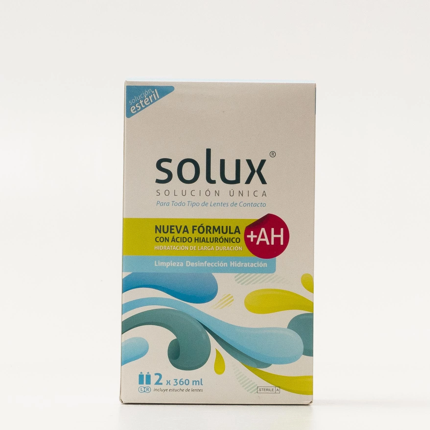 Solux Solución Única Lentes de Contacto, 2x360ml.