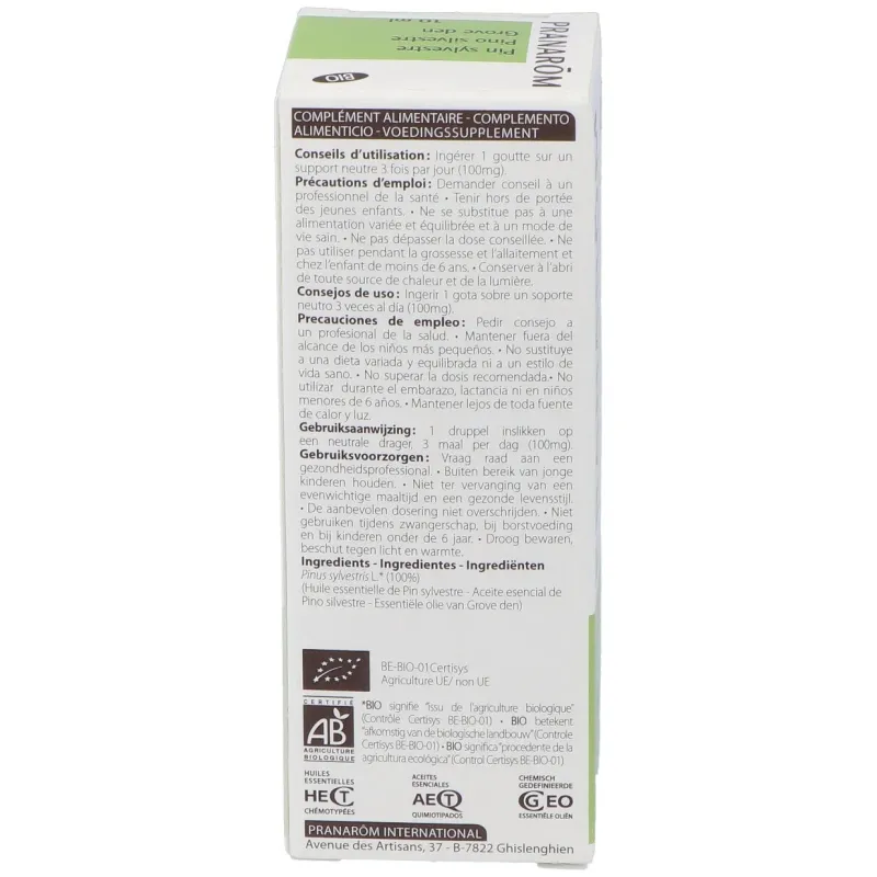 Pranarôm aceite esencial de pino silvestre bio 10ml | Farmacia Barata