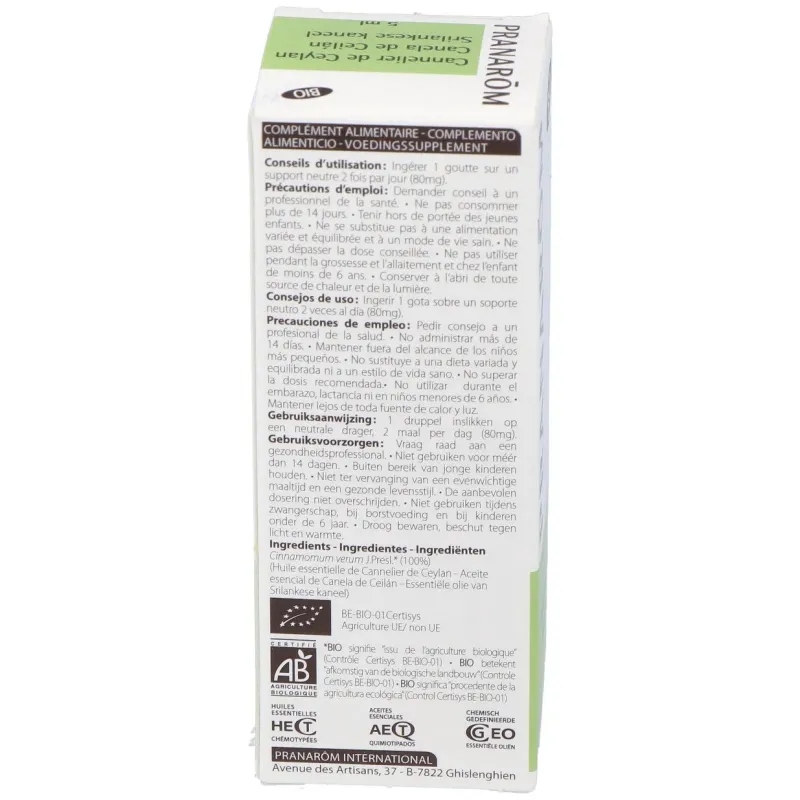 Canela de ceylan aceite esencial bio 5ml. | Farmacia Barata