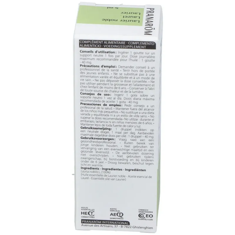Pranarôm aceite esencial de laurel 5ml | Farmacia Barata
