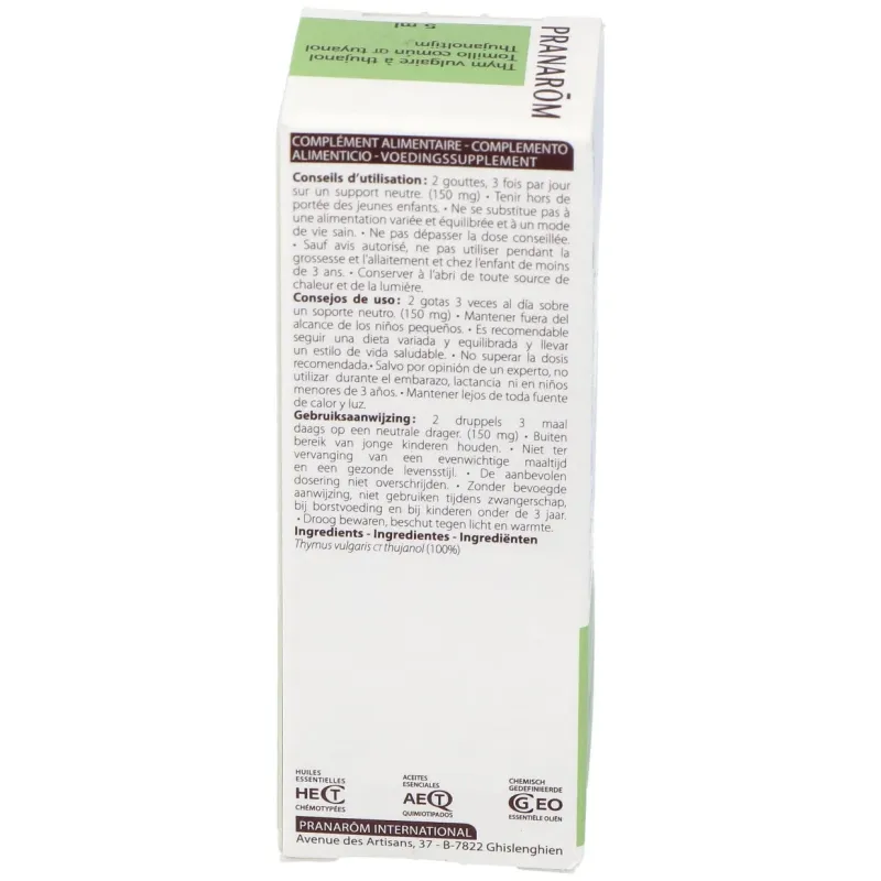 Tomillo comun qt tuyanol aceite esencial 5ml. | Farmacia Barata