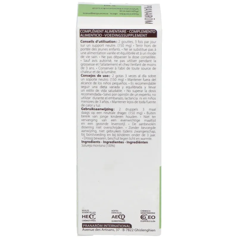 Pranarôm bio aceite esencial de ajedrea 5ml | Farmacia Barata