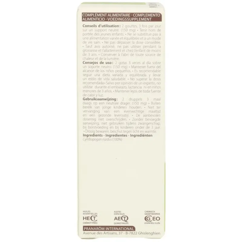 Pranarôm aceite esencial de citronela ceylan 10ml | Farmacia Barata
