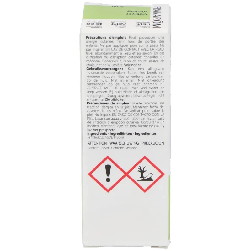 Pranarôm aceite esencial vetiver 5 ml | Farmacia Barata Pranarôm aceite esencial vetiver 5 ml | Farmacia Barata