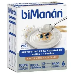 Bimanán natillas sustitutivas sabor yogur con cererales 6uds