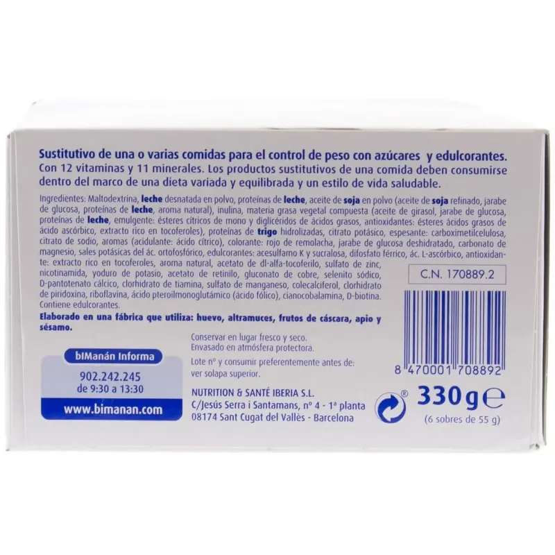 Bimanán® beslim batidos sabor fresa 6uds | Farmacia Barata