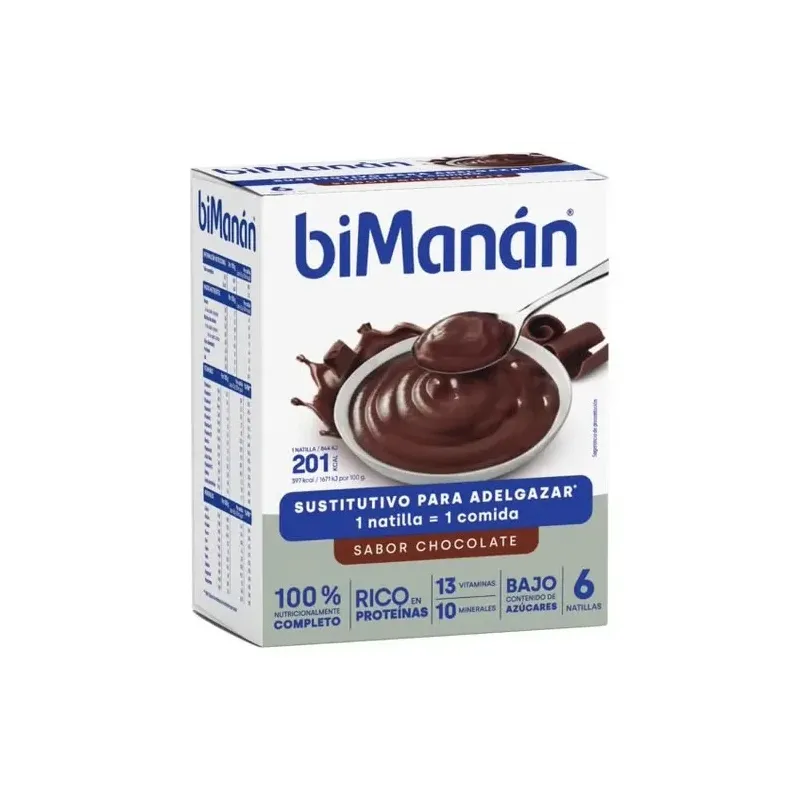 Bimanán® beslim natillas sabor chocolate 6uds | Farmacia Barata
