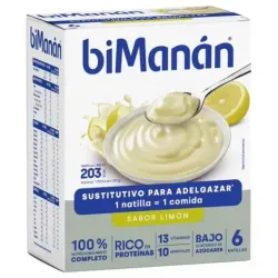 Bimanán natillas sustitutivas sabor limón 6uds