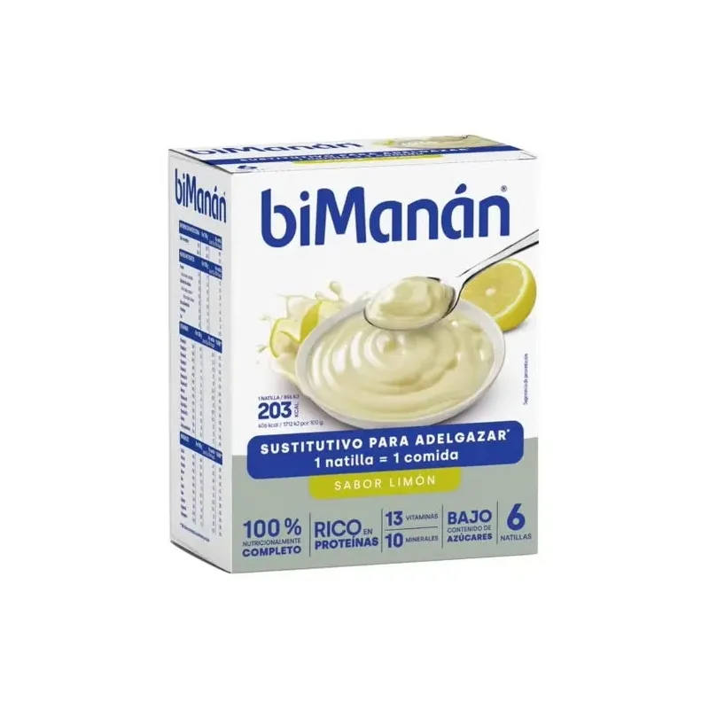 Bimanán natillas sustitutivas sabor limón 6uds | Farmacia Barata