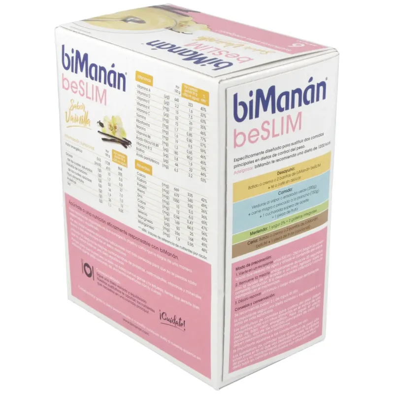 Bimanán® beslim natillas vainilla 6 sobres | Farmacia Barata