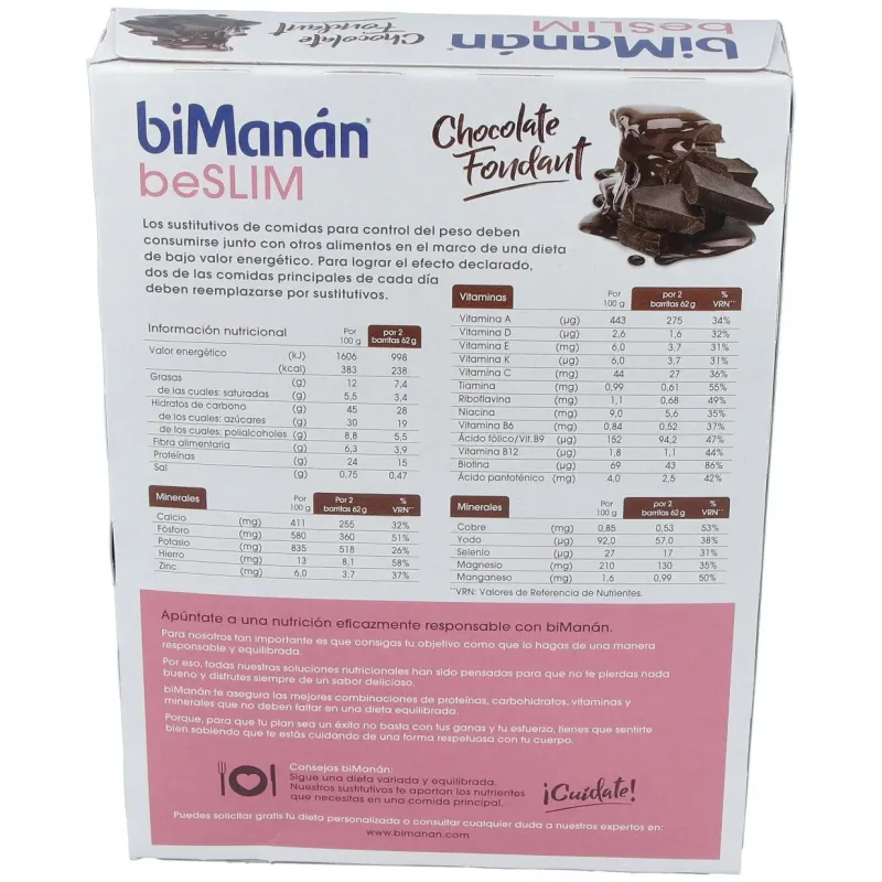 Barritas chocolate fondant 10ud. | Farmacia Barata
