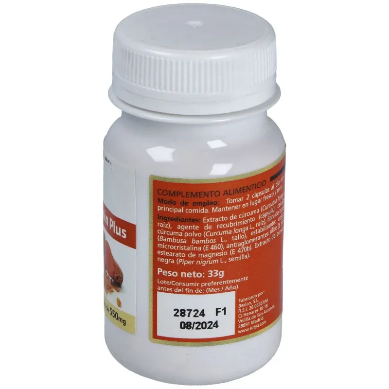 Sotya curcumin plus 60 cápsulas 550mg | Farmacia Barata