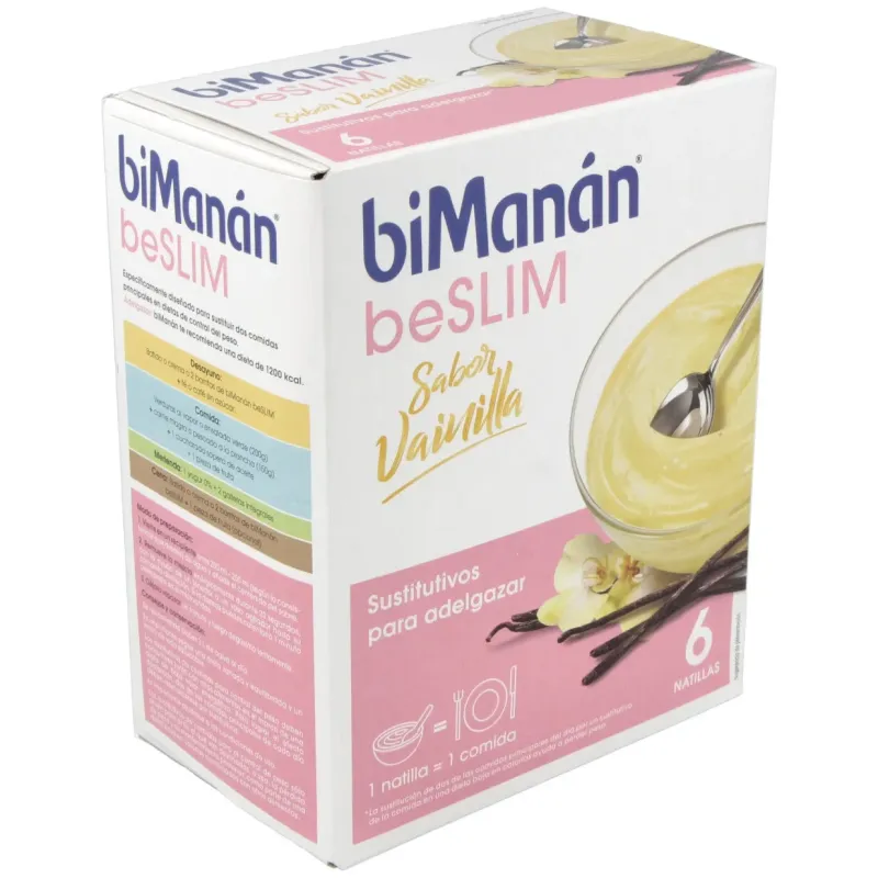 Bimanán® beslim natillas vainilla 6 sobres | Farmacia Barata