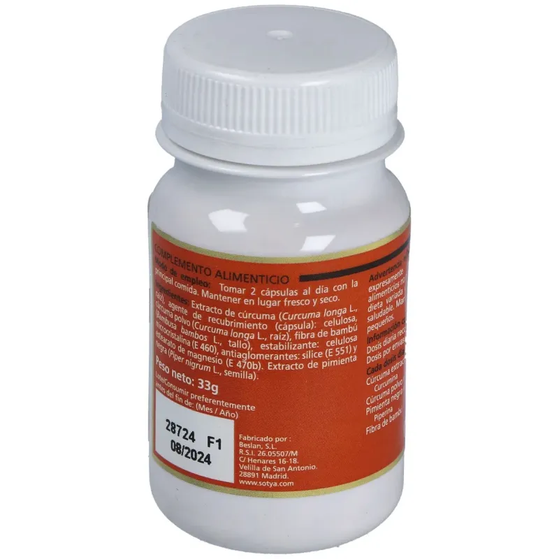 Sotya curcumin plus 60 cápsulas 550mg | Farmacia Barata