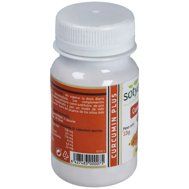 Sotya curcumin plus 60 cápsulas 550mg | Farmacia Barata