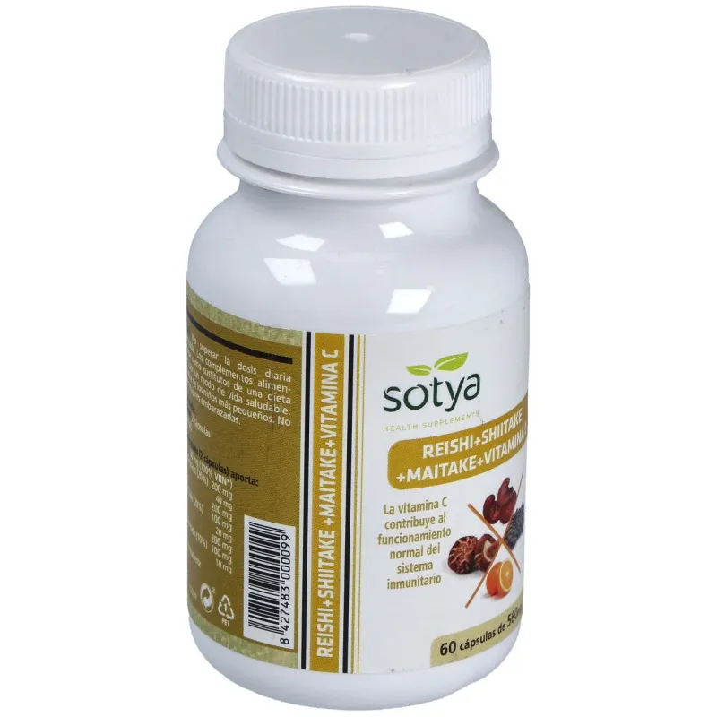 Sotya reishi maitake y shiitake 60cáps | Farmacia Barata