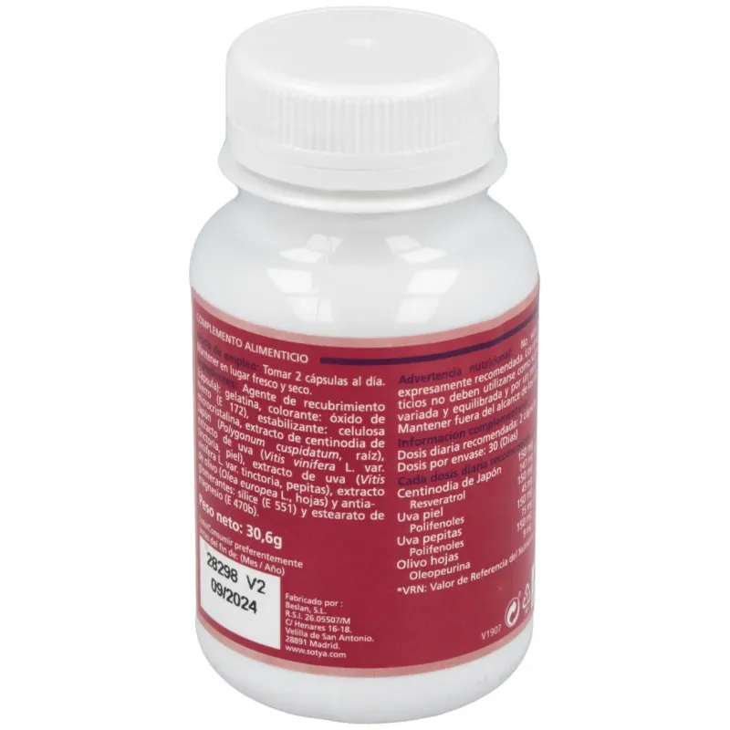 Sotya resverasot 510mg 60cáps | Farmacia Barata