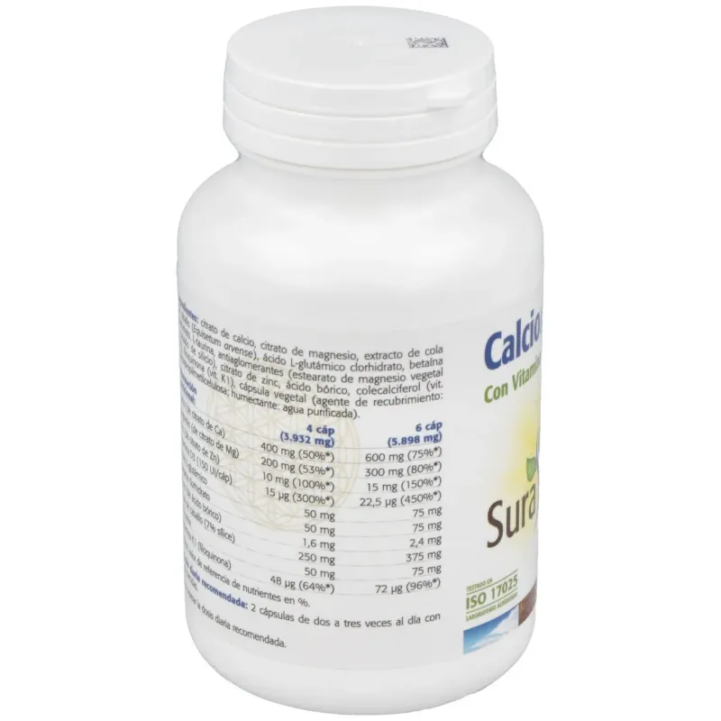 Sura vitasan calcio y magnesio + d + k + zinc + boro 100cáps | Farmacia Barata