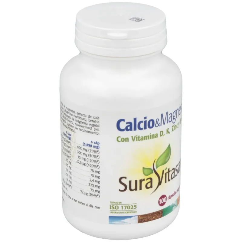 Sura vitasan calcio y magnesio + d + k + zinc + boro 100cáps | Farmacia Barata