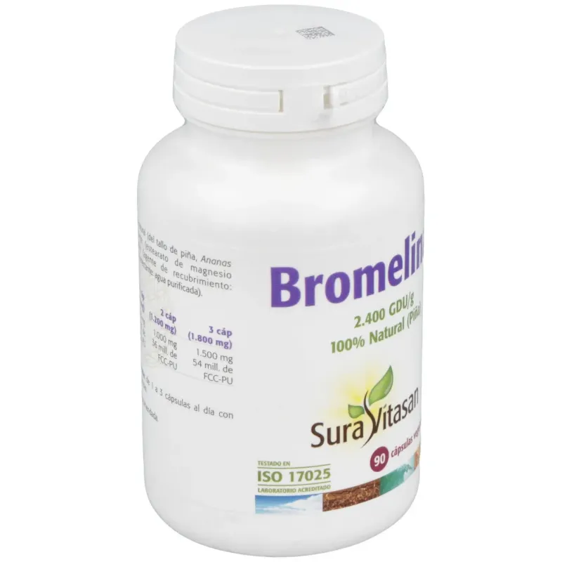 Sura vitasan bromelina 2.400 500 mg. 90 cápsulas | Farmacia Barata