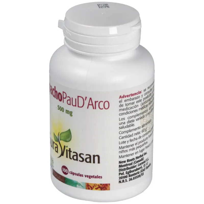Sura vitasan lapacho pau d'arco 500mg 100 cápsulas | Farmacia Barata