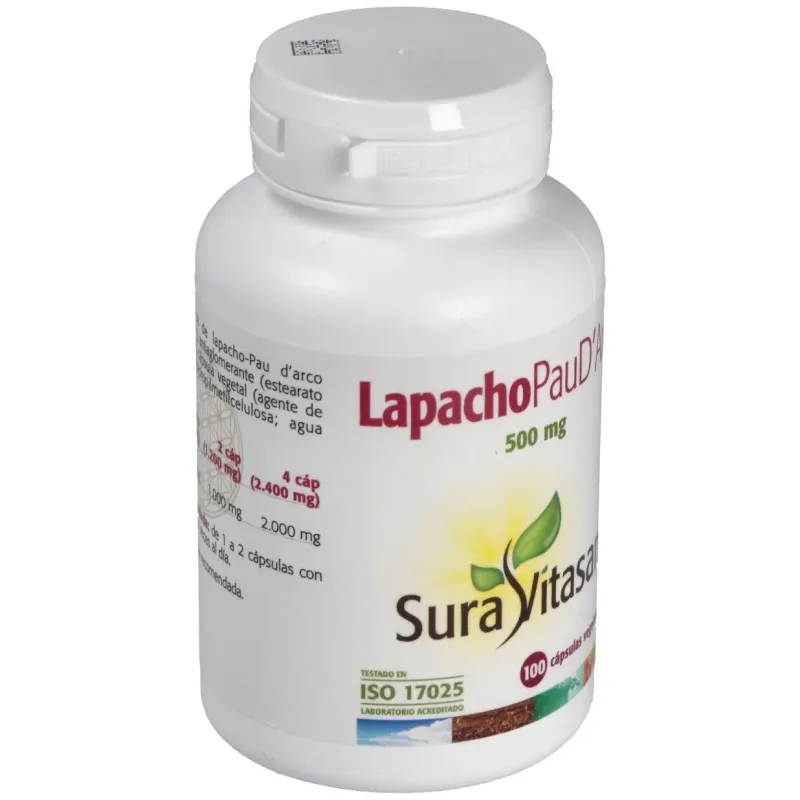 Sura vitasan lapacho pau d'arco 500mg 100 cápsulas | Farmacia Barata