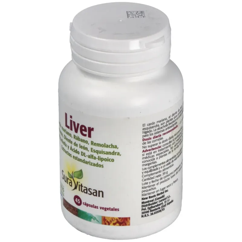 Sura vitasan liver 45 cápsulas | Farmacia Barata