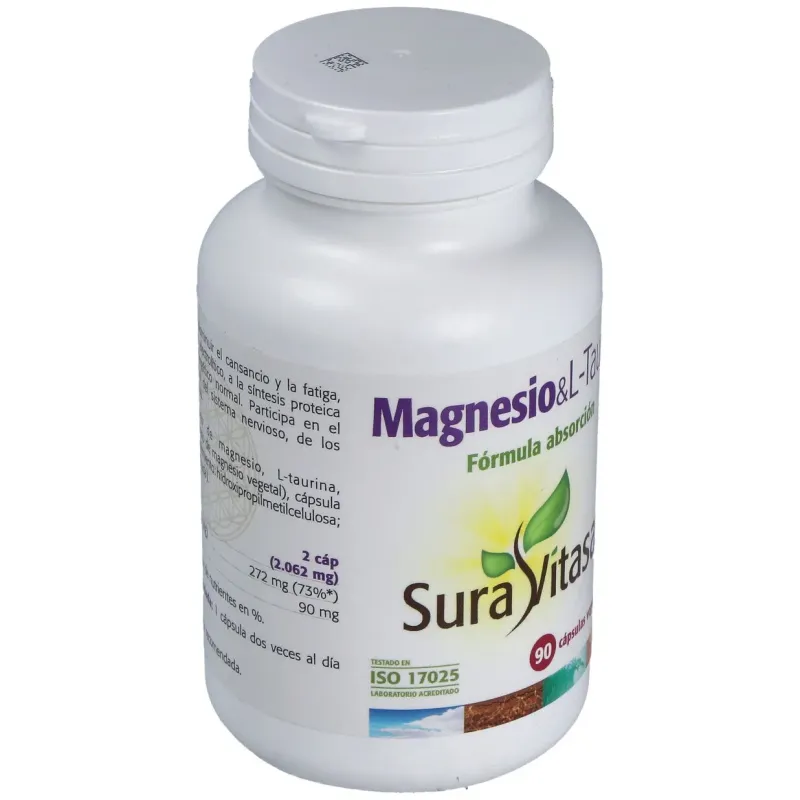 Sura vitasan magnesio y l-taurina 90 cápsulas | Farmacia Barata